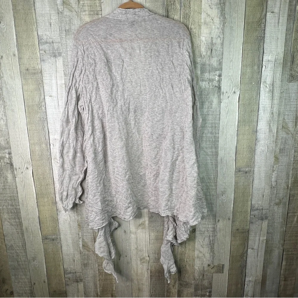 Eileen Fisher Size 1X Asymmetrical Overpiece/Cardigan Open Front Lightweight - Picture 2 of 7